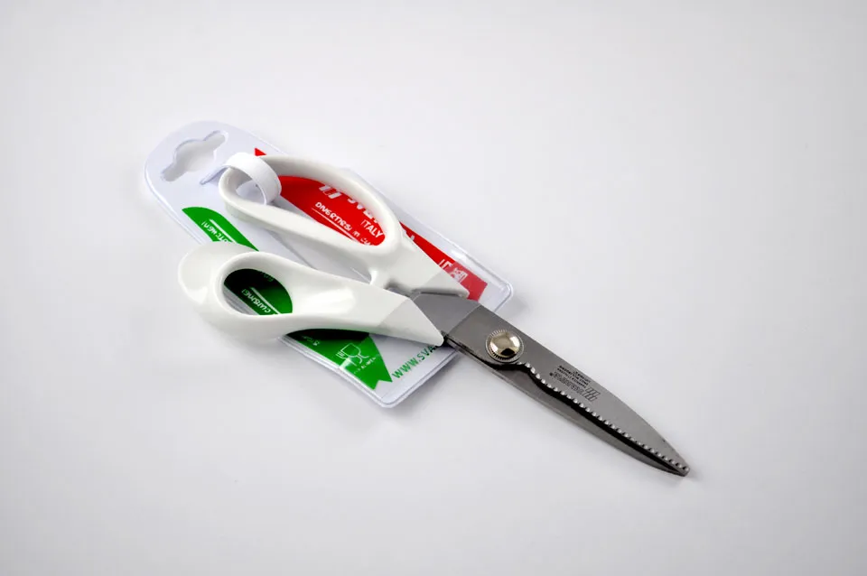 مقص حوت ستيل مقبض أبيض 19 سم SVN 8730