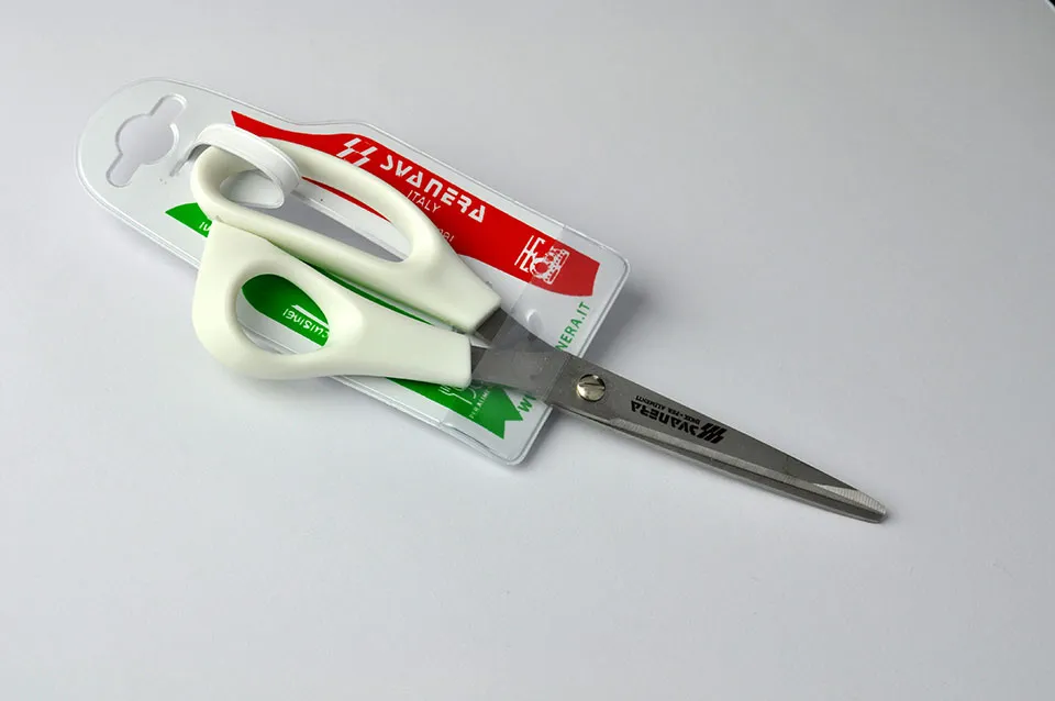 مقص خضروات ستيل 19 سم مقبض أبيض SVN 8729